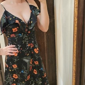 🔥Last 2!!Paris Black floral maxi dress